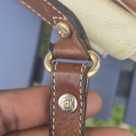 Bally Crossbody Vintage Purse  Woven Leather 3 compartments Cream & Brown - Picture 10 of 16